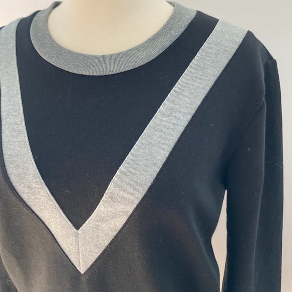 J.CREW Varsity Colorblock Sweatshirt, Black/Grey, S - Picture 4 of 9